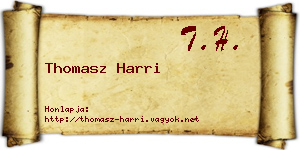 Thomasz Harri névjegykártya